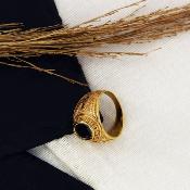 Bague américaine style bague universitaire plaqué or 18k - AMOR