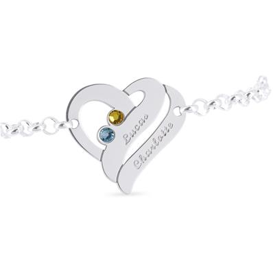 Bracelet prénom coeur en argent - PHILIA