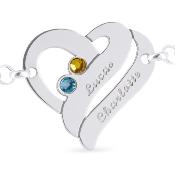 Bracelet prnom coeur en argent - PHILIA