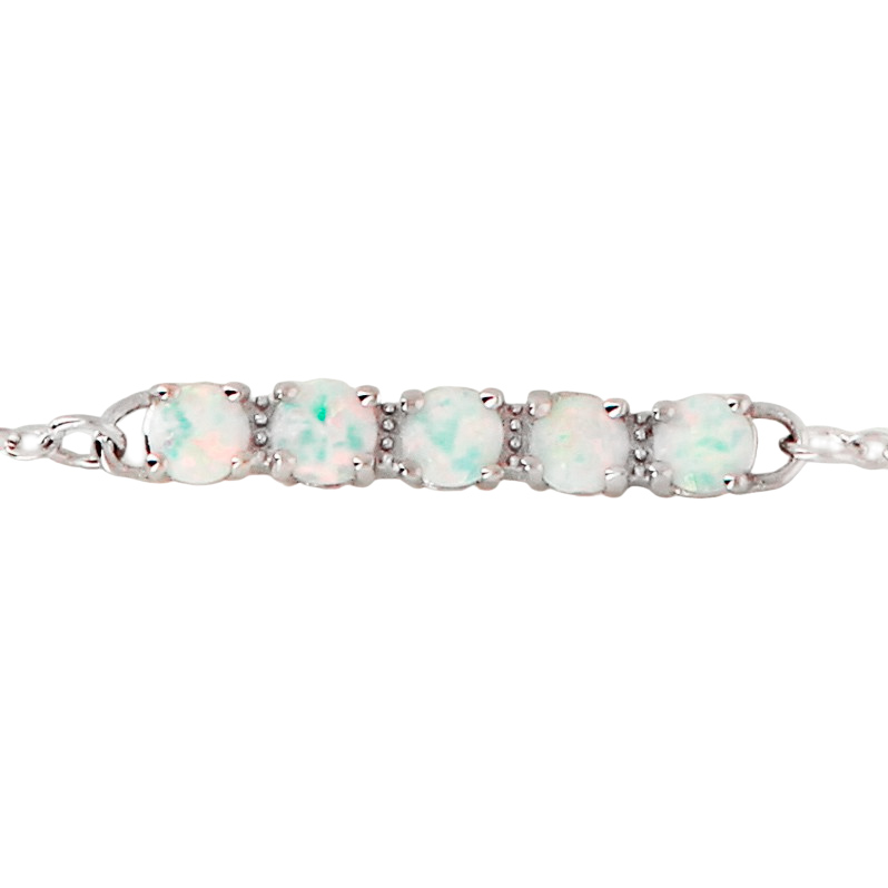 Bracelet argent femme 925 et opale blanche - JADE
