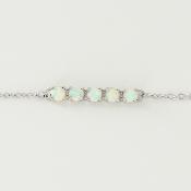 Bracelet argent femme 925 et opale blanche - JADE