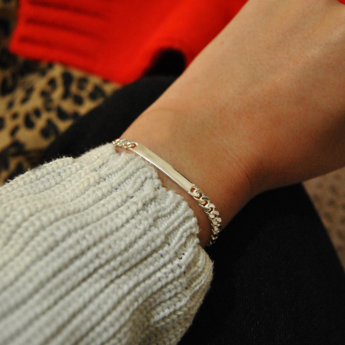Gourmette femme argent 6 mm maille gourmette - LAORA