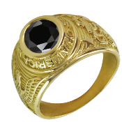 Bague américaine style bague universitaire plaqué or 18k - AMOR