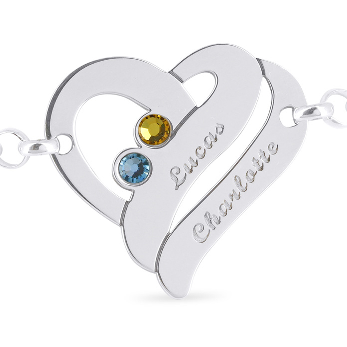 Bracelet prénom coeur en argent - PHILIA