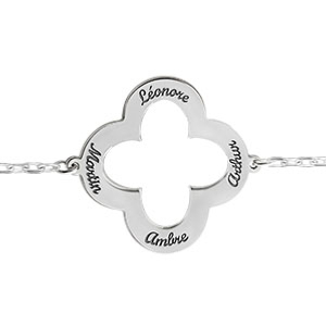 Bracelet Trèfle évidé personnalisable