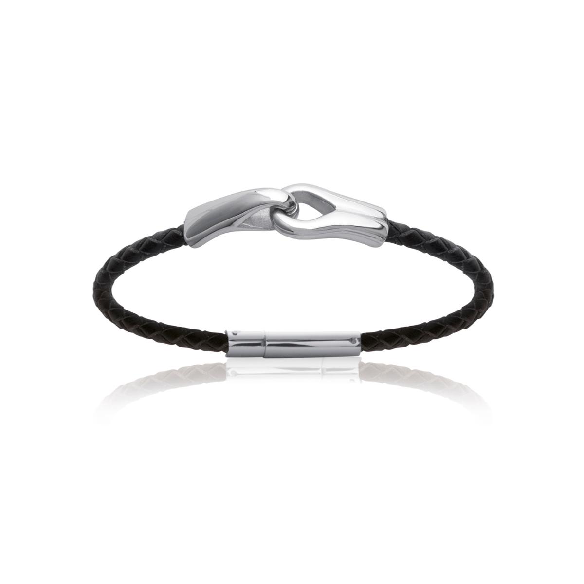 Bracelet cuir homme et menottes acier - ARTHUR