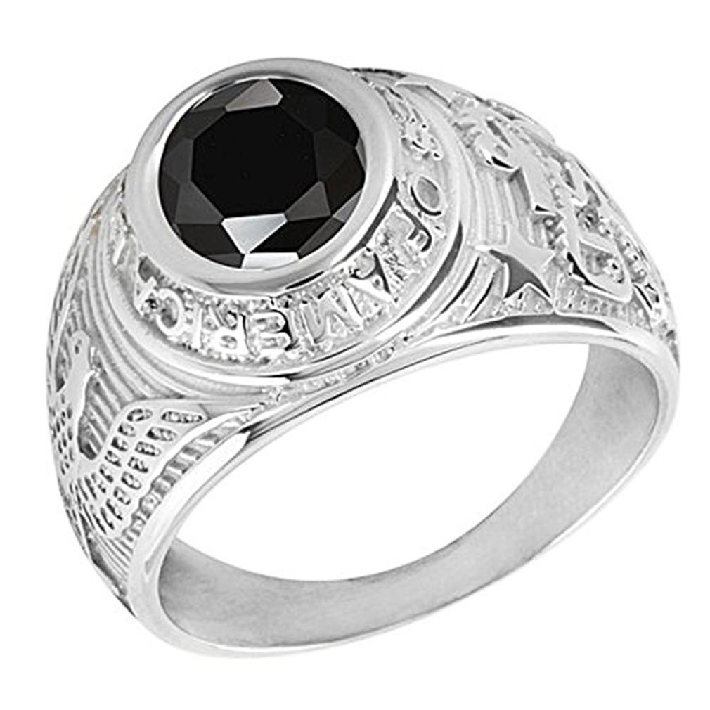 Bague américaine universitaire argent - AARON