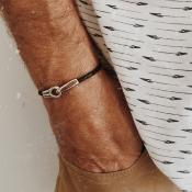 Bracelet cuir homme et menottes acier - ARTHUR