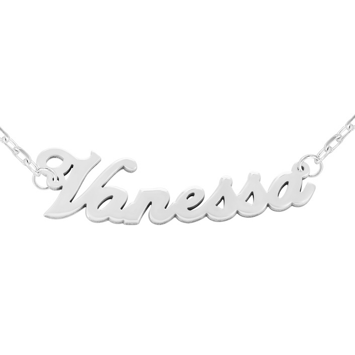 Collier prénom argent - Écriture ANGLAISE