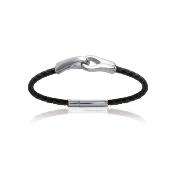 Bracelet cuir homme et menottes acier - ARTHUR