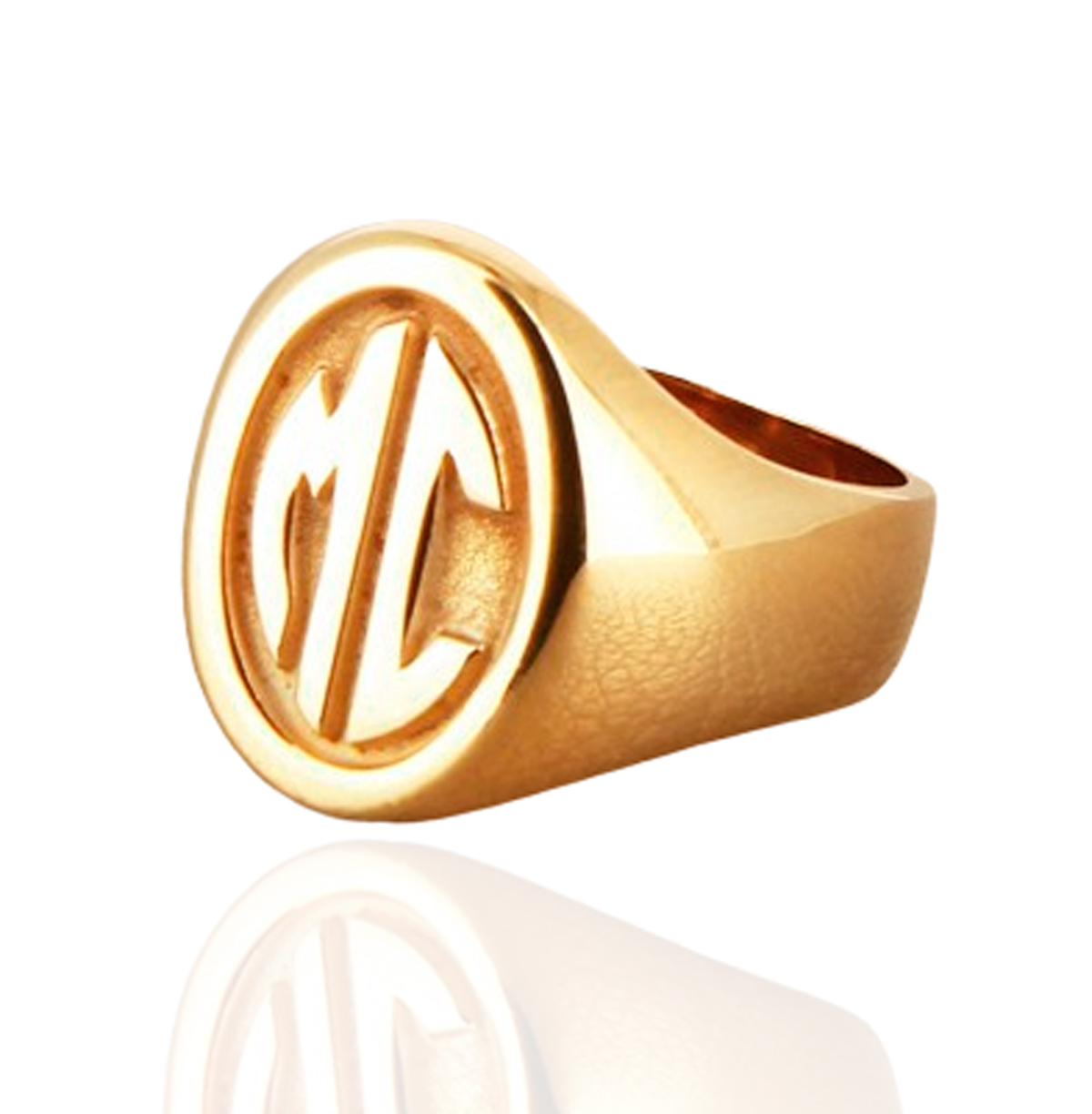 Chevalière homme or initiales 18k - ATON