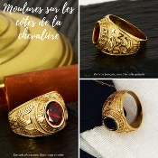 Bague américaine style bague universitaire plaqué or 18k - AMOR