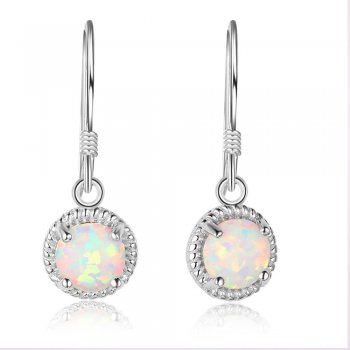 Boucles d'oreilles femme opale blanche et argent 925 - ANNA
