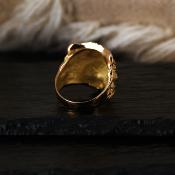 Bague tête de lion or 9k, chevalière homme - HELIOS