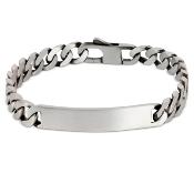 Gourmette homme argent gravure 3D - Maille gourmette - PUNE