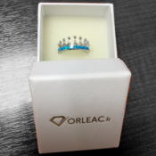 Bague couronne femme opale bleue argent 925/1000 rhodié - QUEEN