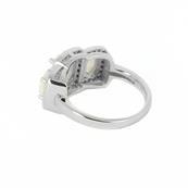 Bague argent femme pierres blanches argent 925/1000 rhodié - SERENA