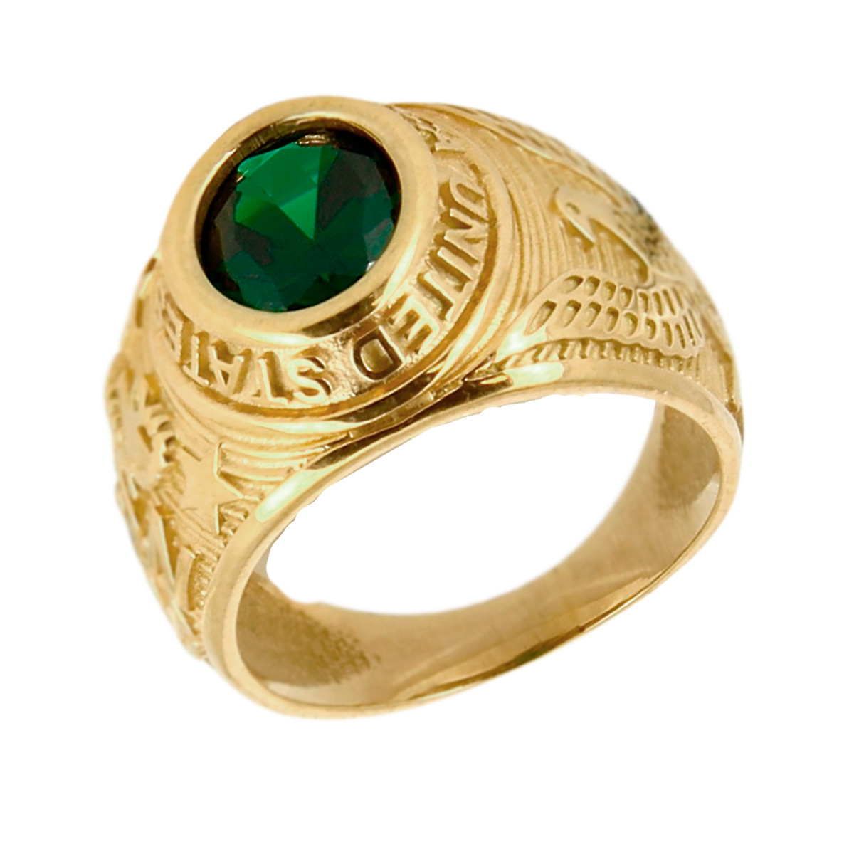 Bague universitaire chevalire americaine plaqu or 18k - LAWRENCE