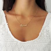 Collier prénom or 18k - Écriture SCRIPT