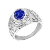 Bague amricaine universitaire argent - ETHAN